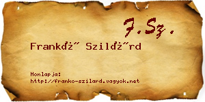 Frankó Szilárd névjegykártya