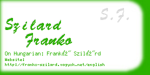 szilard franko business card